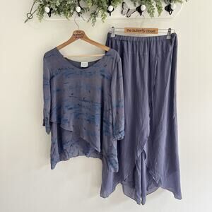 Click Color Me Cotton cupra rayon lagenlook boho culottes and Top M D900 art to